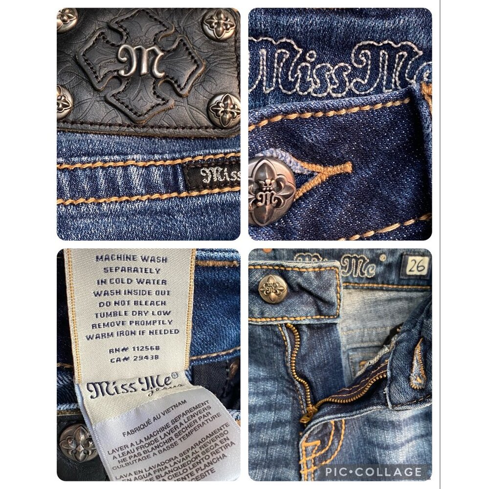 Miss Me JE5014F432 Flare Jeans Distressed Dark 26 - Picture 5 of 16